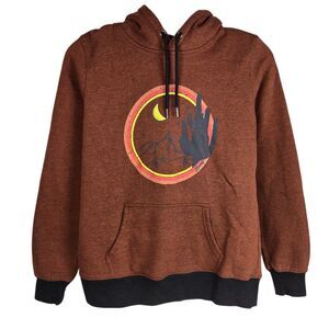 Hooey Hoodie Cactus Desert Women's M Red Rust Heather Marfa Pullover Pockets